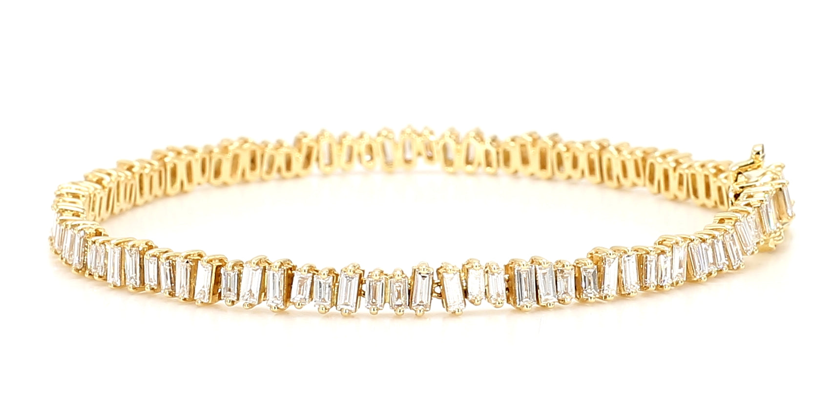 Natural White Baguette Diamond Bracelet