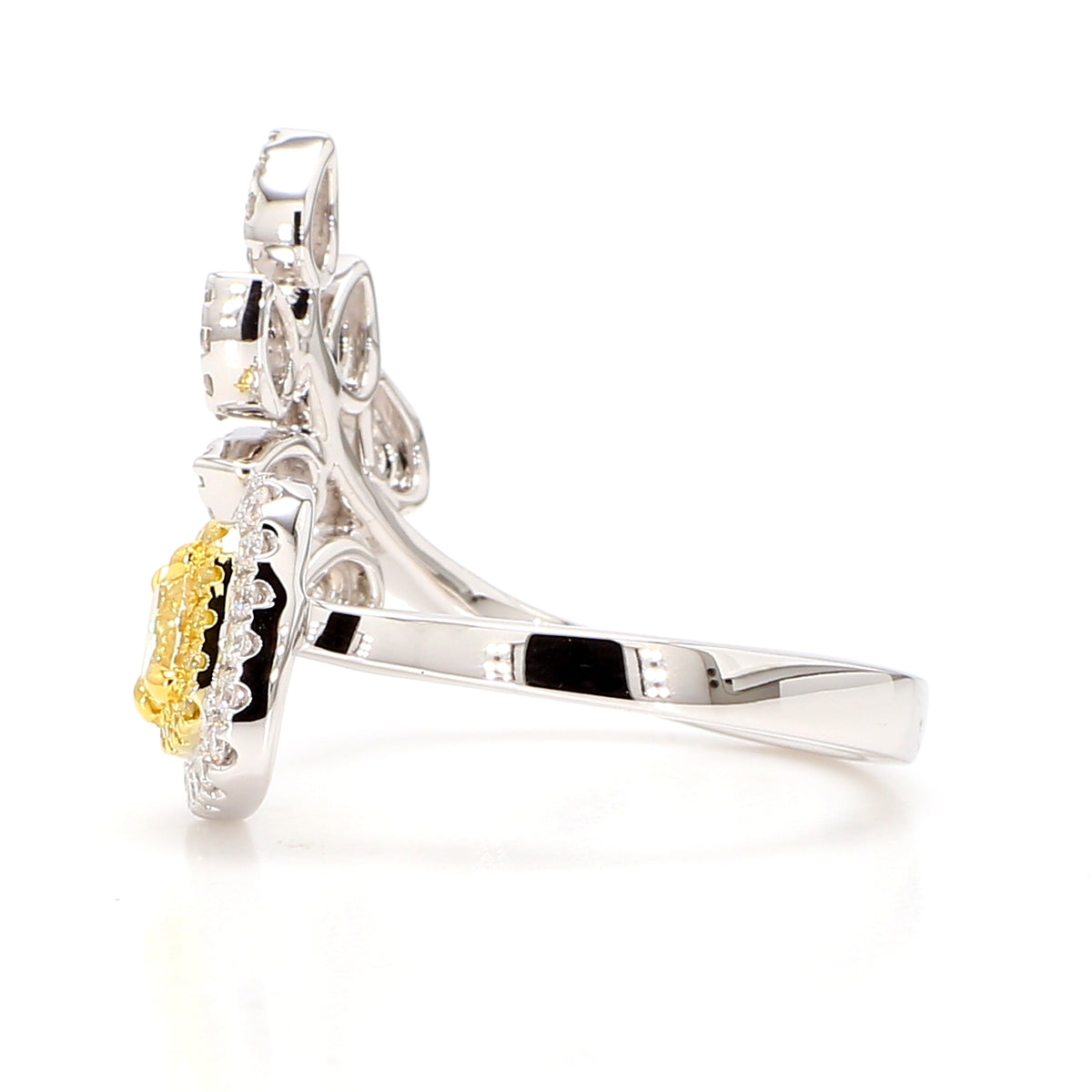 Natural Yellow Cushion Diamond Ring | GIA Certified