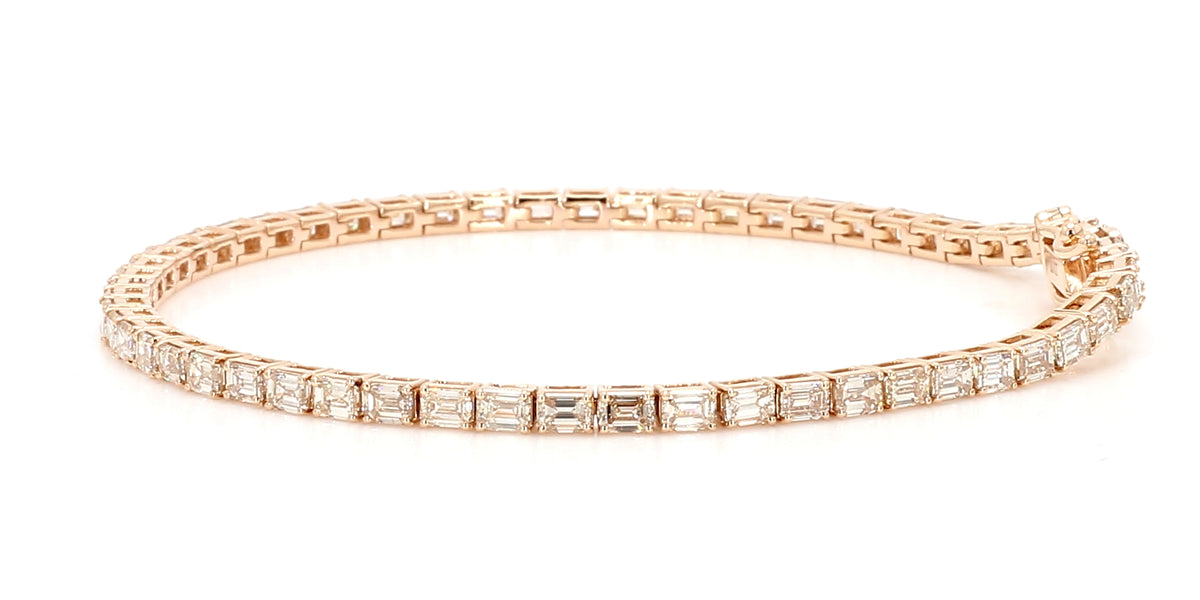 Natural White Emerald Diamond Bracelet