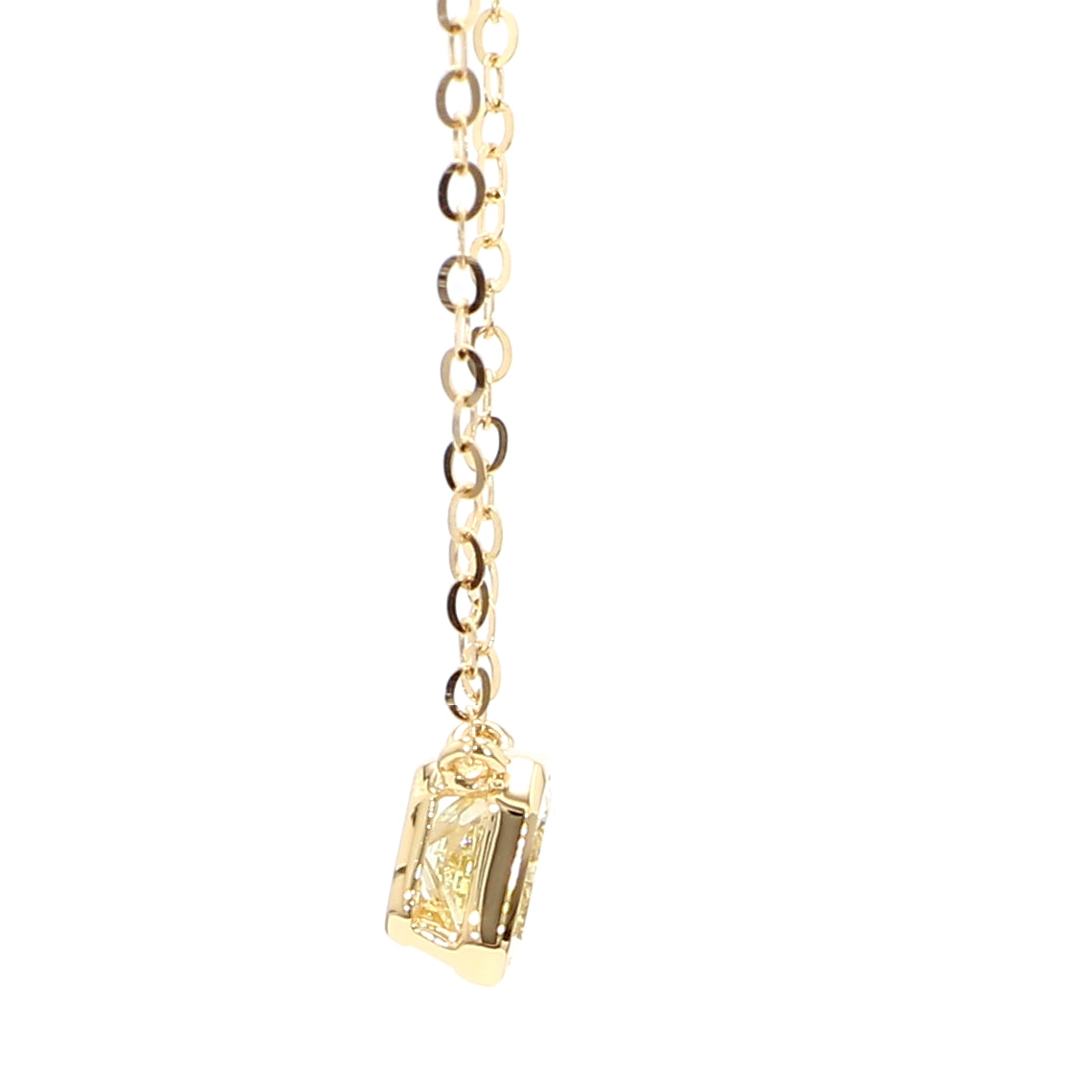Natural Yellow Radiant Diamond Necklace Gia CERTIFIED