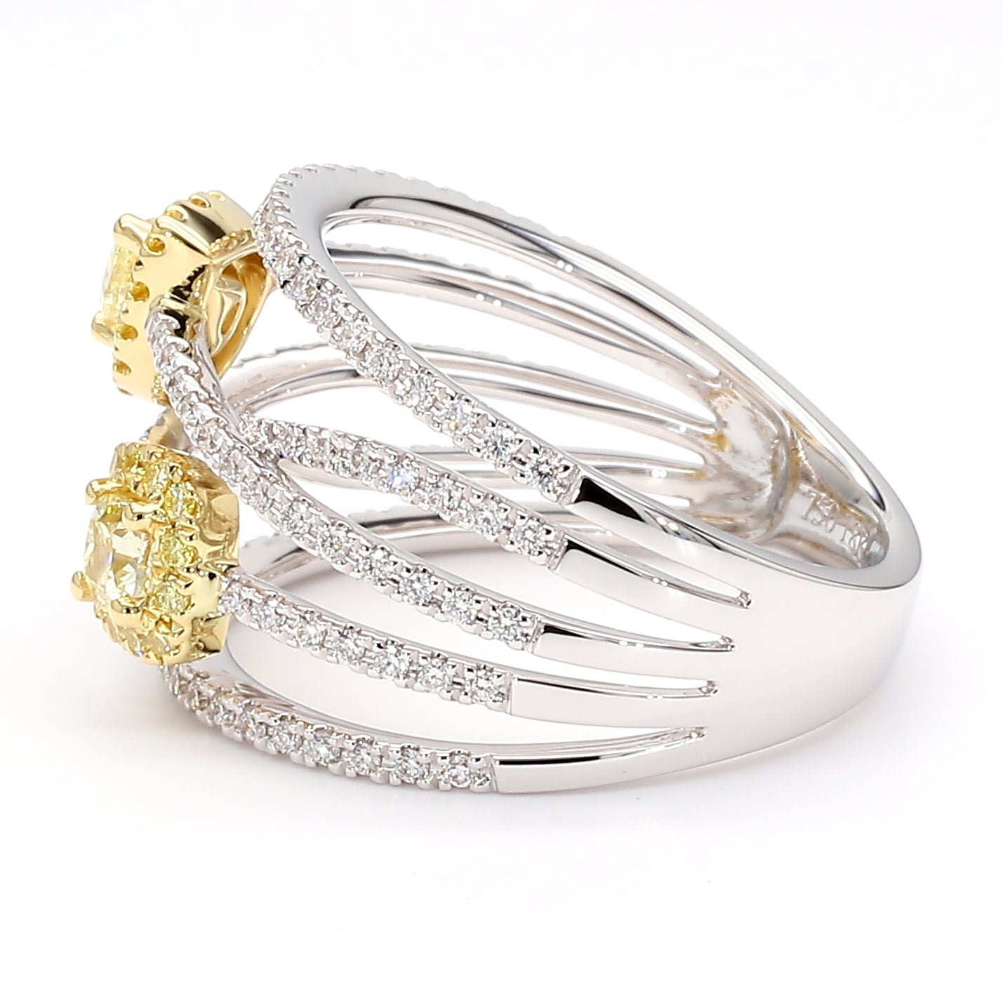Natural Yellow Pear Diamond Ring