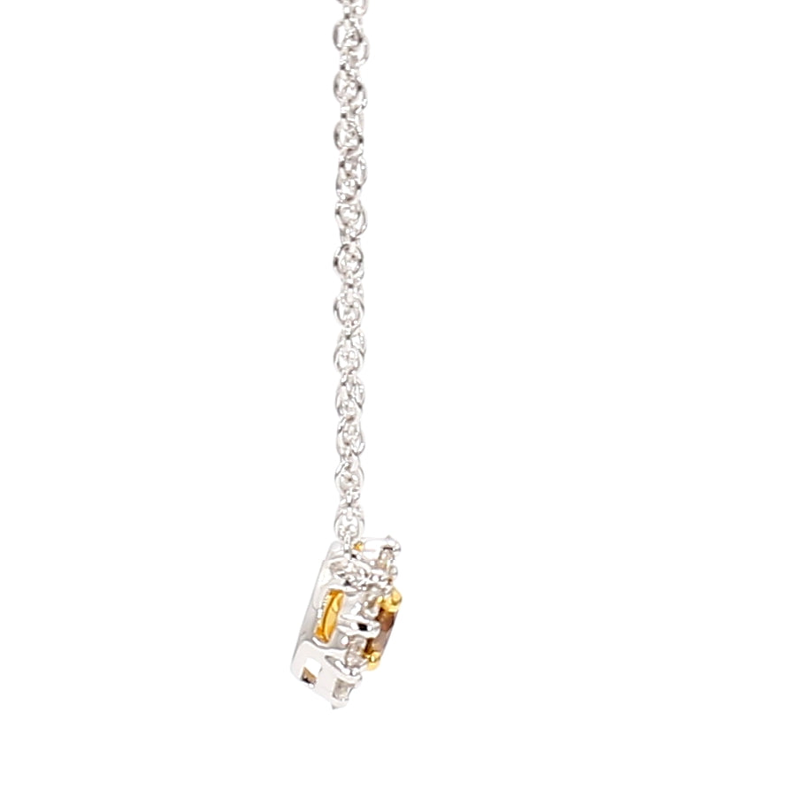 Natural Orange Round Diamond Necklace | GIA Certified
