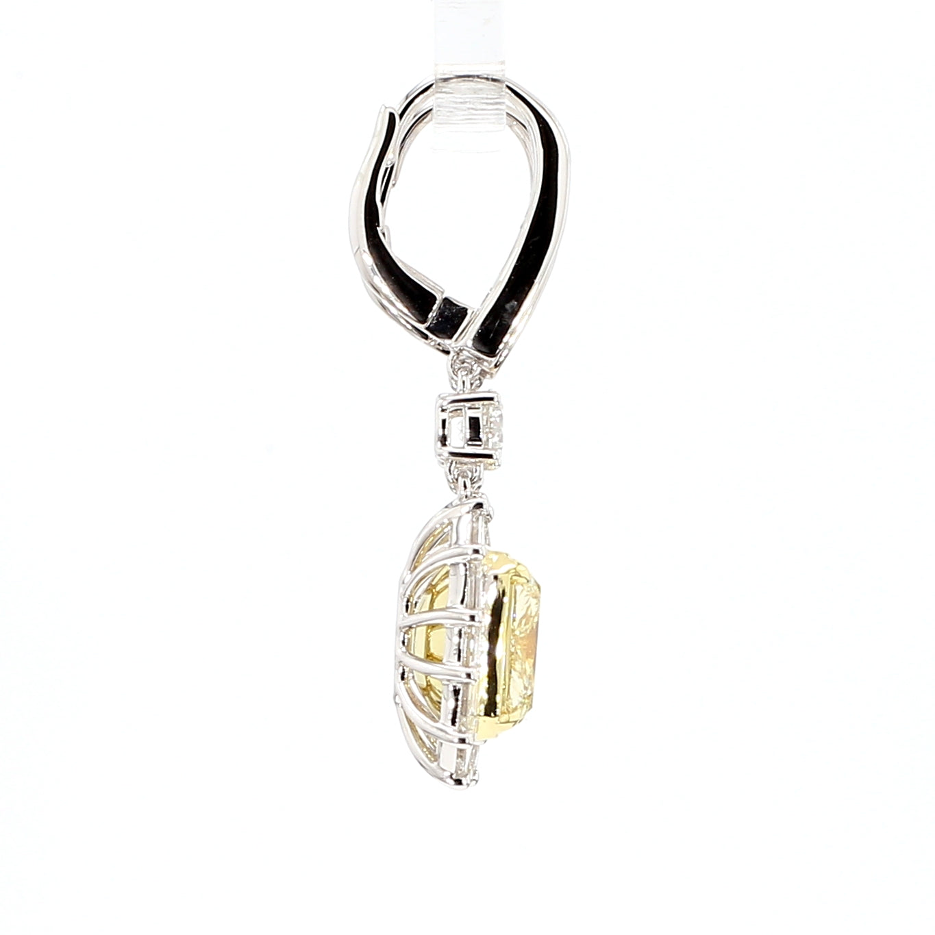 Natural Yellow Radiant Diamond Earring Gia Certified