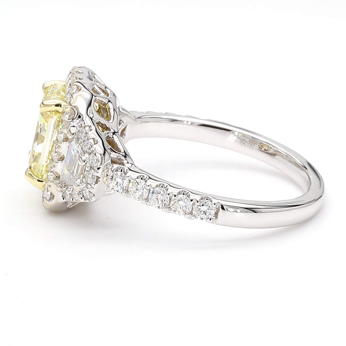 Natural Yellow Radiant Diamond Ring | GIA Certified
