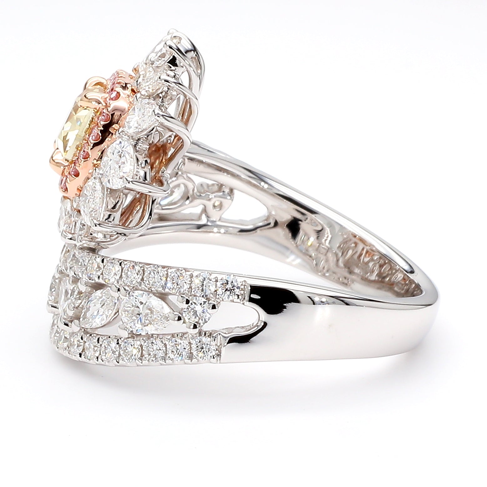 Natural Yellow Cushion Diamond Ring Gia Certified