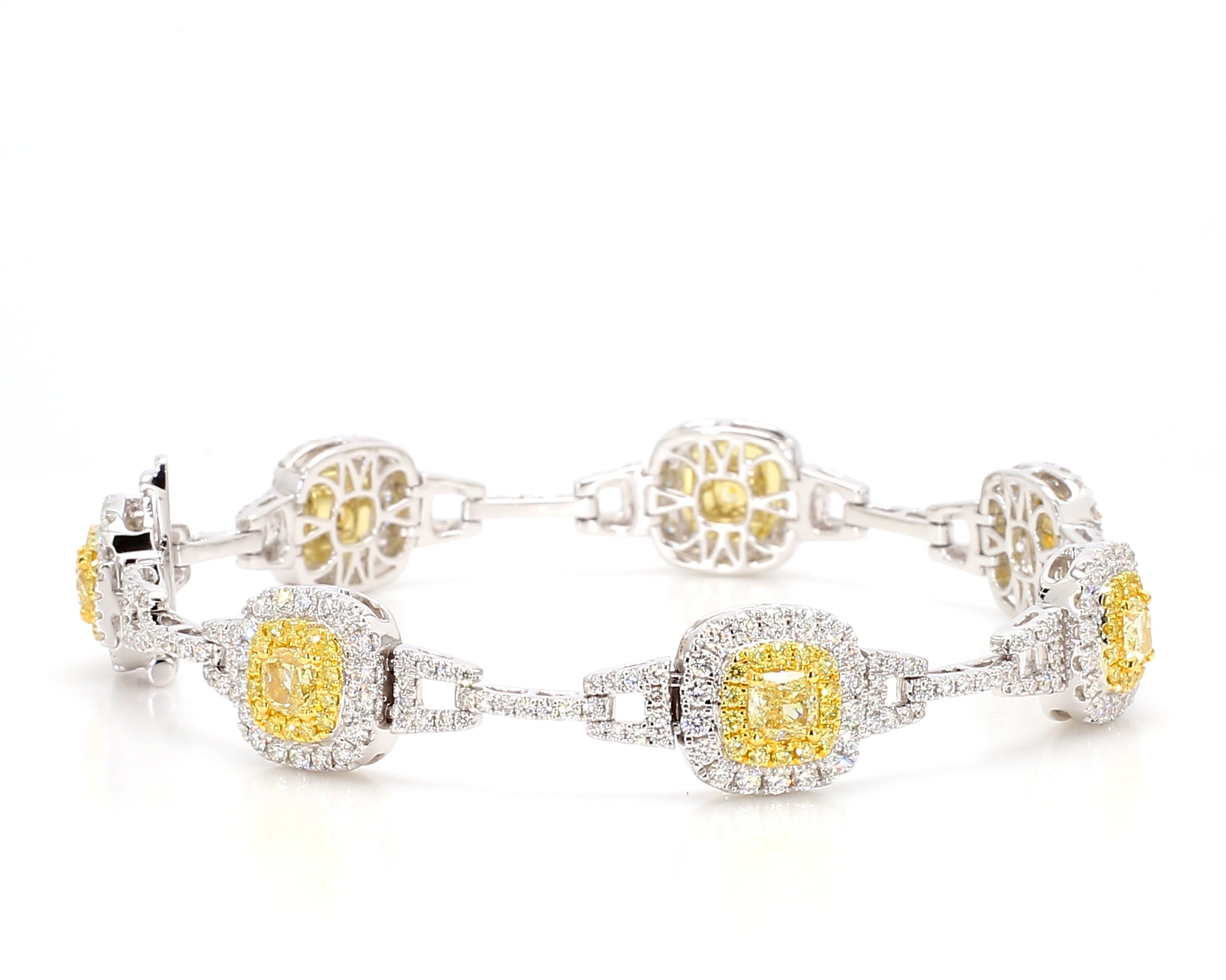 Natural Yellow Cushion Diamond Bracelet
