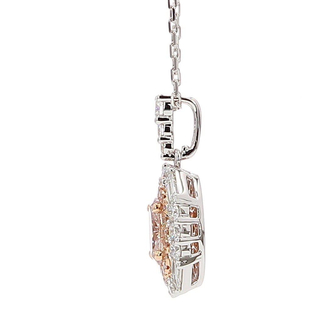 Natural Pink Oval Diamond Pendant Gia Certified