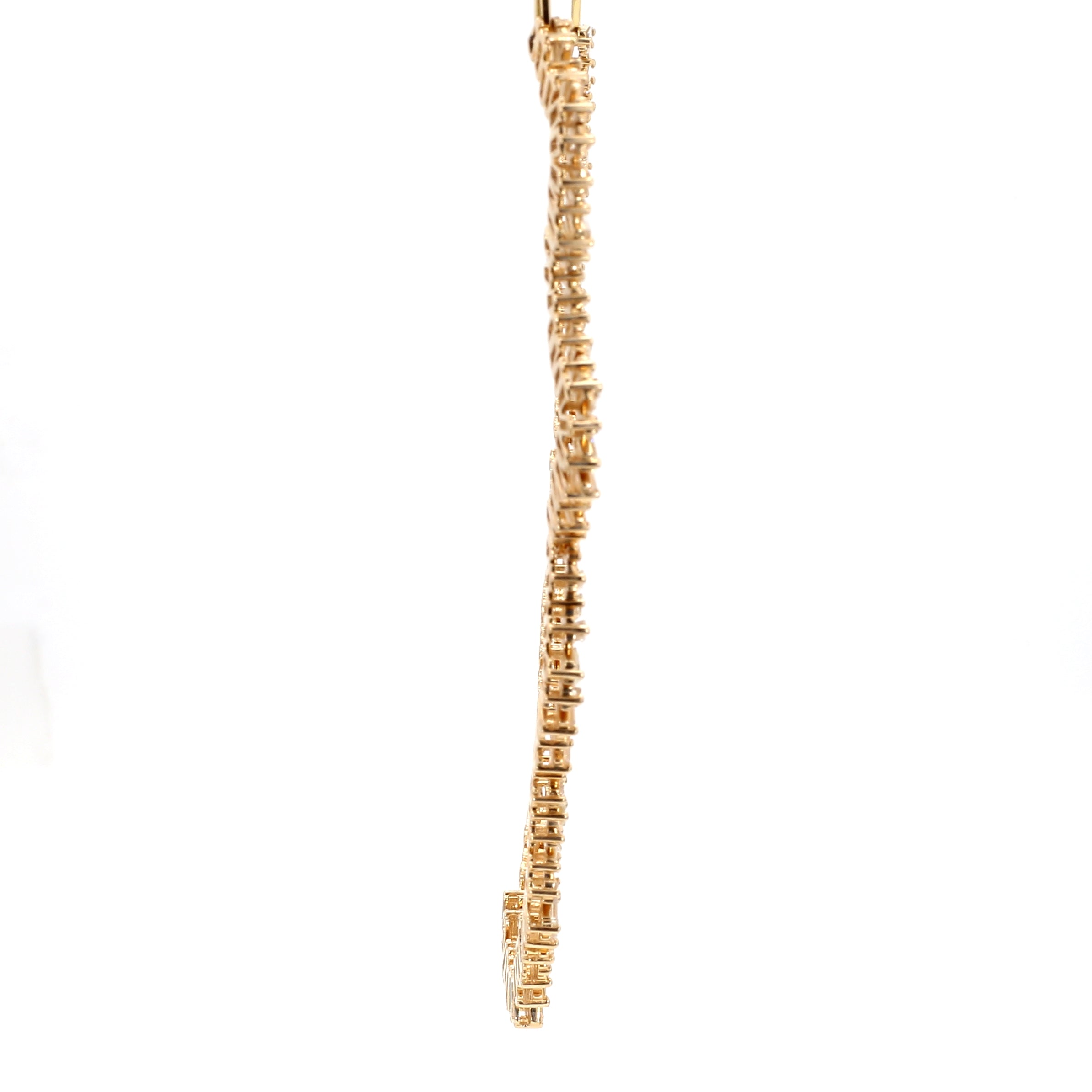 Natural White Baguette Diamond Necklace