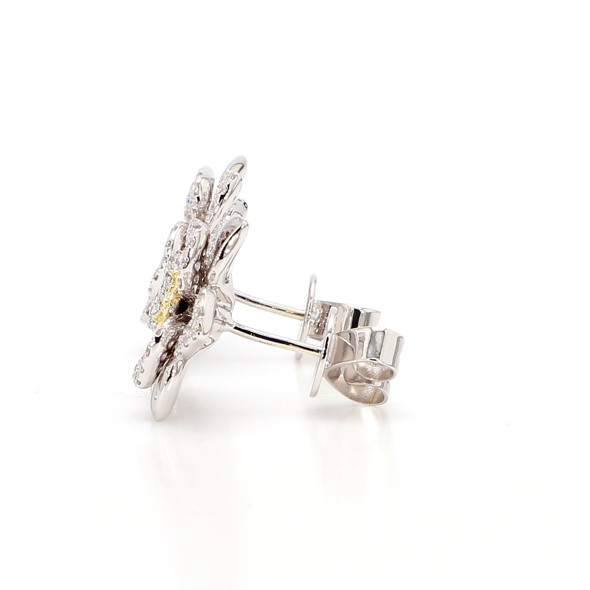 Natural Yellow Round Diamond Earring