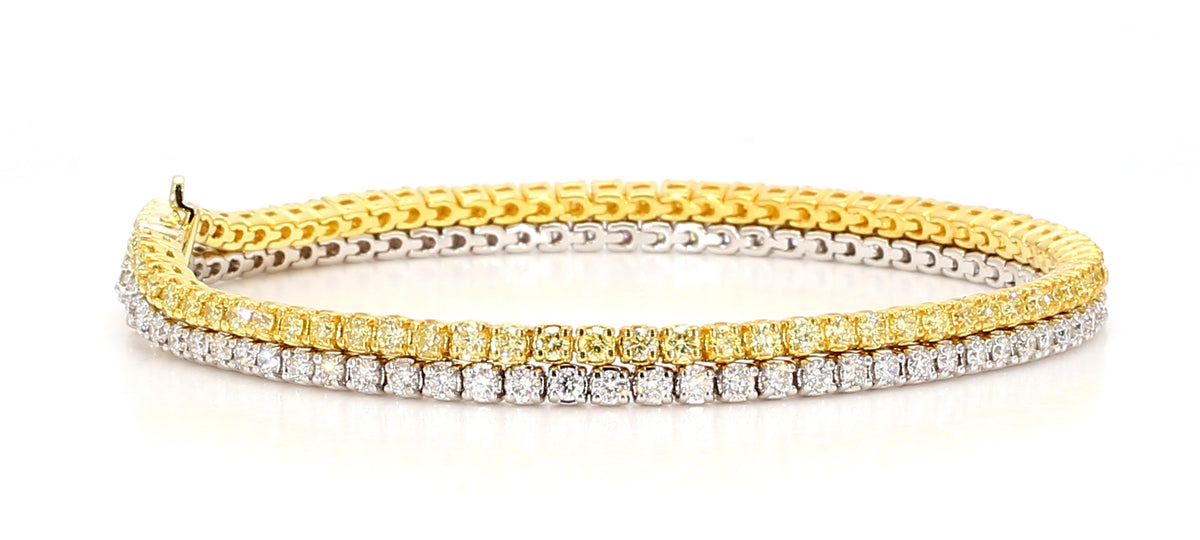 Natural Yellow Round Diamond Bracelet