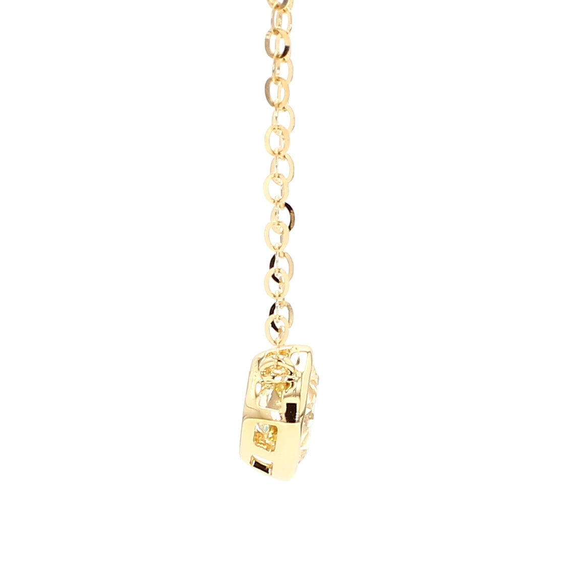 Natural Yellow Cushion Diamond Necklace Gia Certified