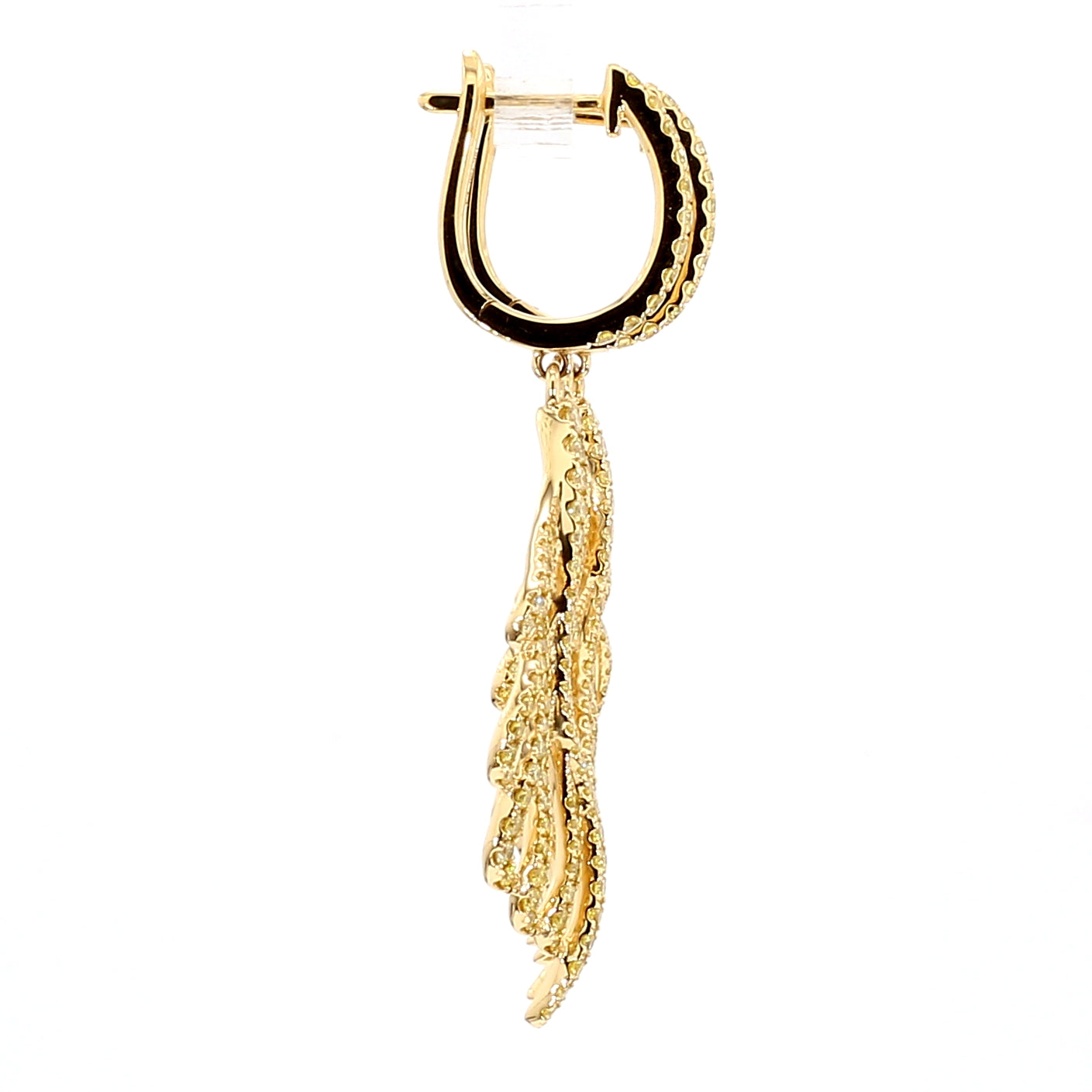 Natural Yellow Round Diamond Earring