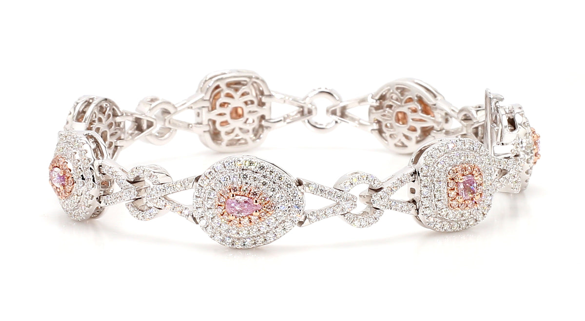 Natural Purple Pear Diamond Bracelet | GIA Certified