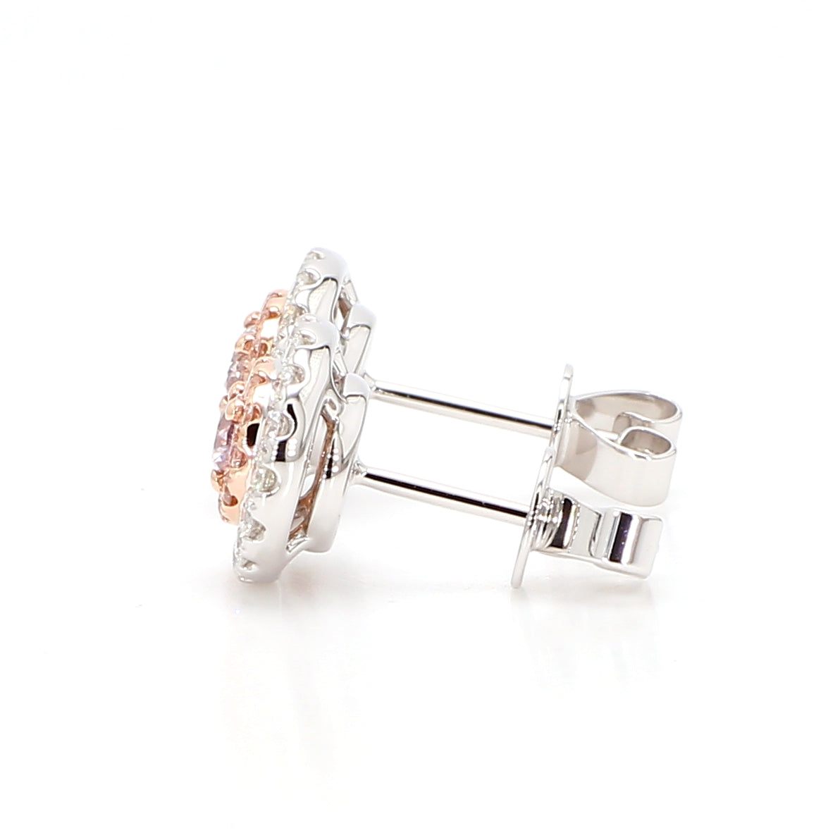 Natural Purple Oval Diamond Earring Gia Certified