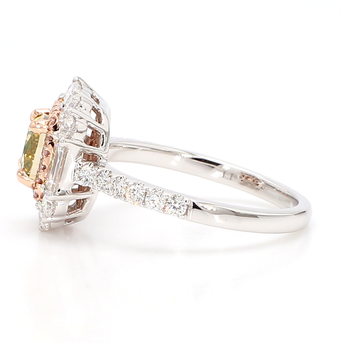 Natural Yellow Cushion Diamond Ring Gia Certified
