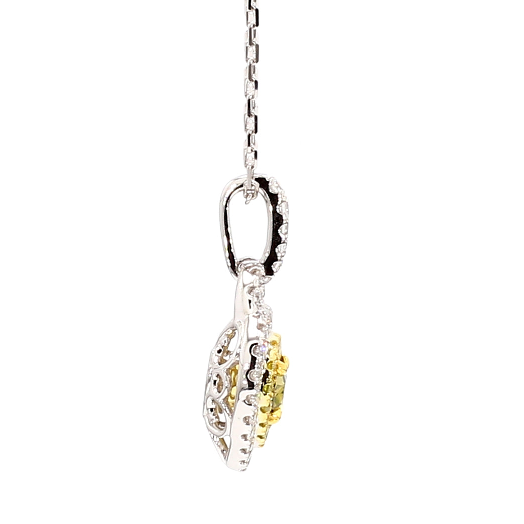 Natural Green Heart Diamond Pendant Gia Certified