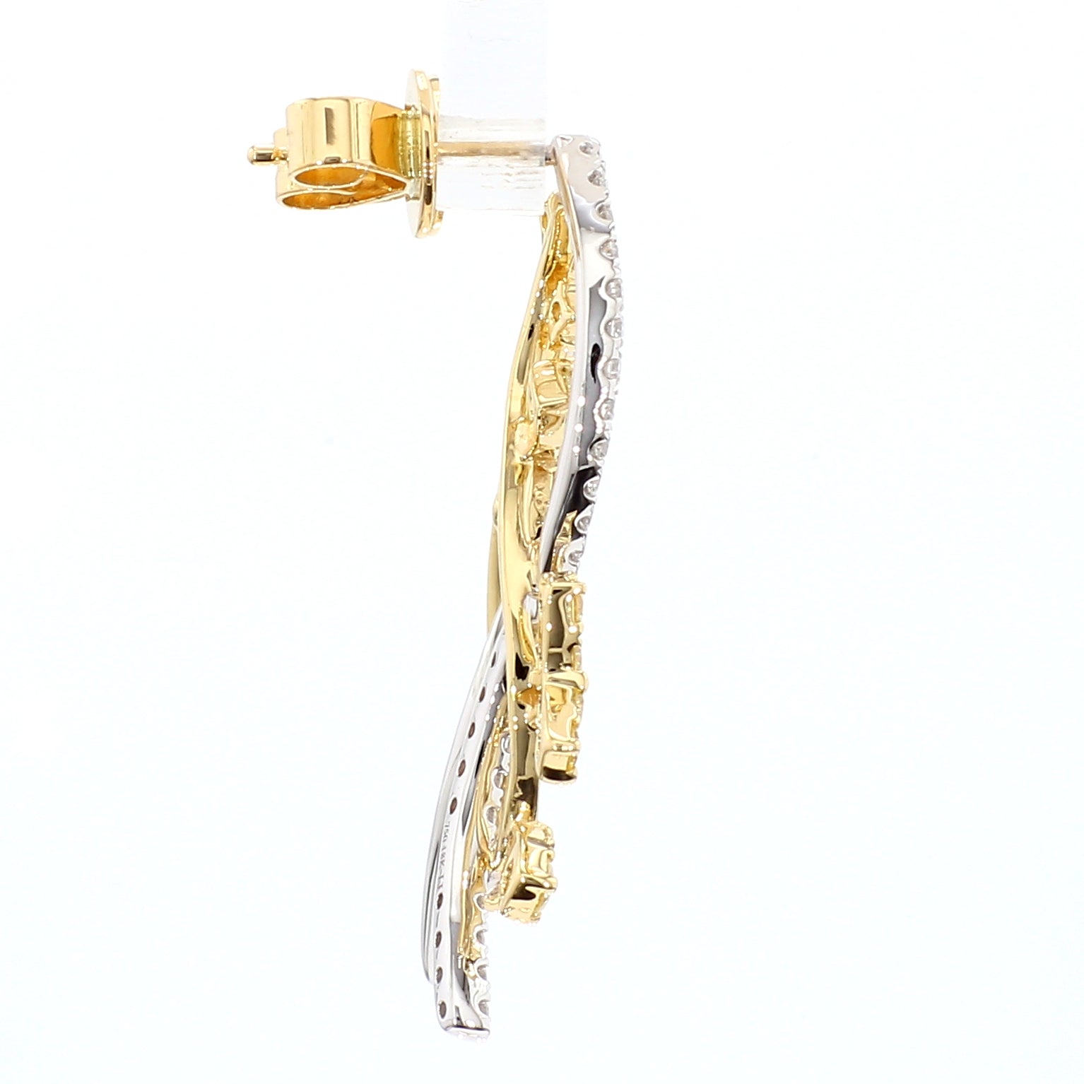 Natural Yellow Round Diamond Earring