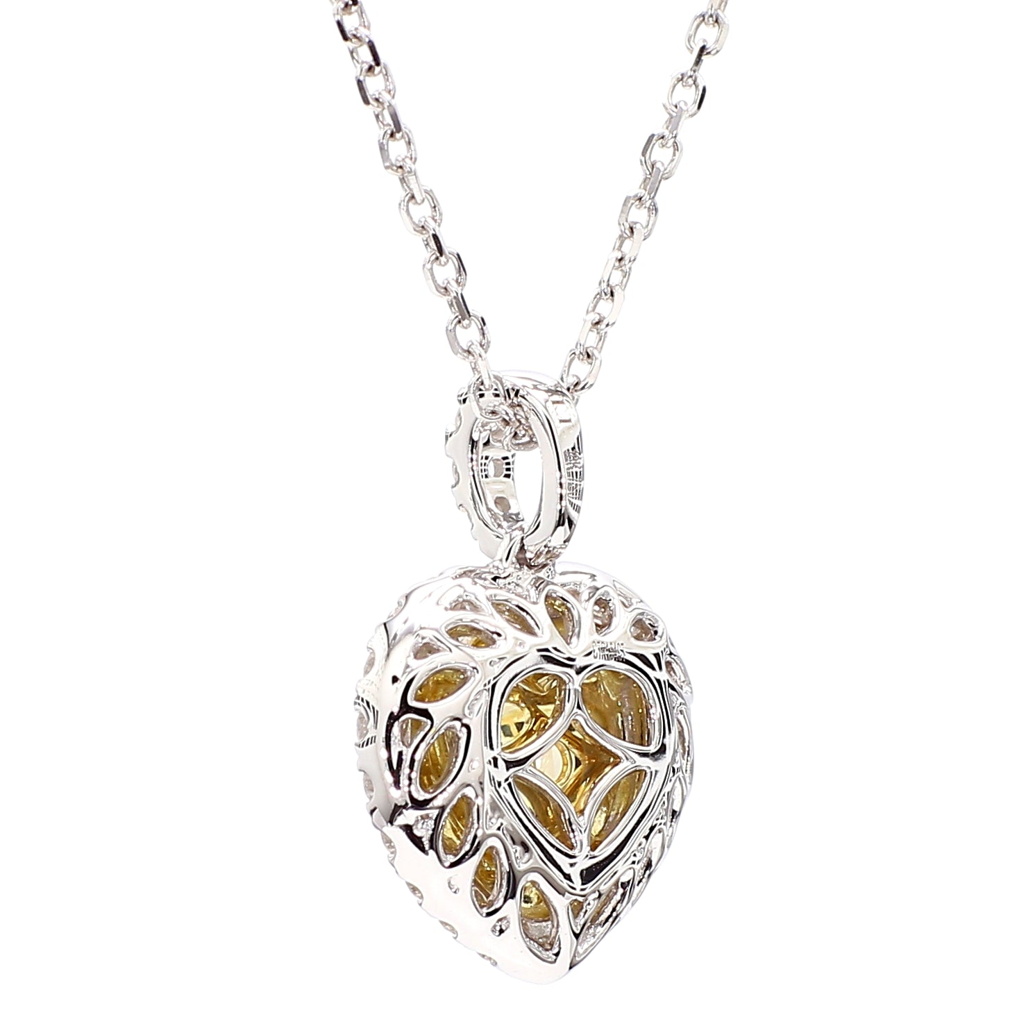 Natural Yellow Heart Diamond Pendant GIA Certified product image 4