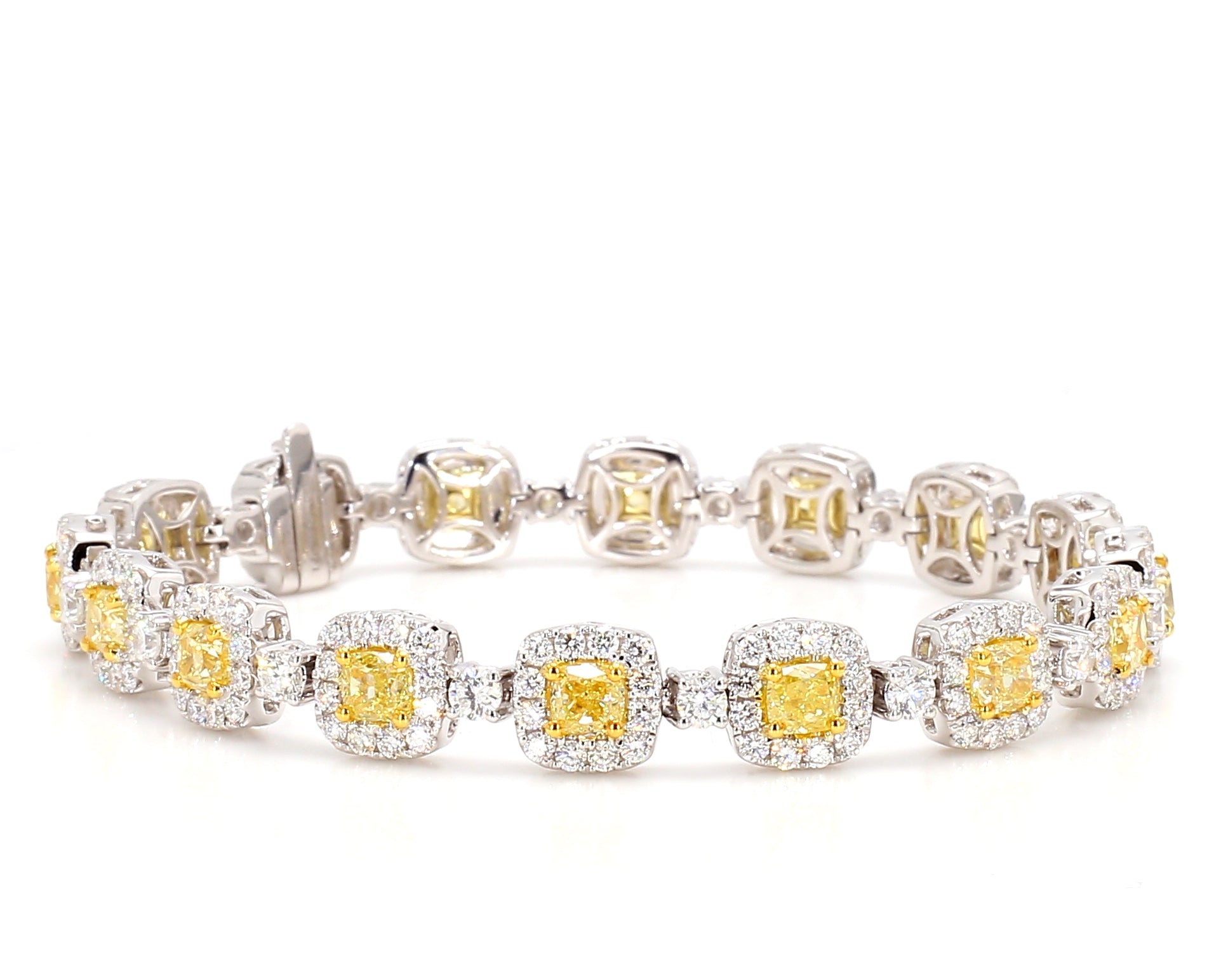 Natural Yellow Cushion Diamond Bracelet
