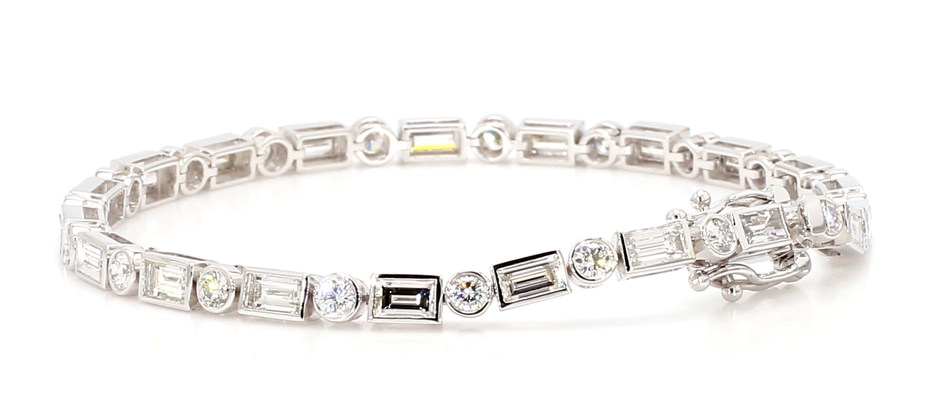 Natural White Baguette Diamond Bracelet