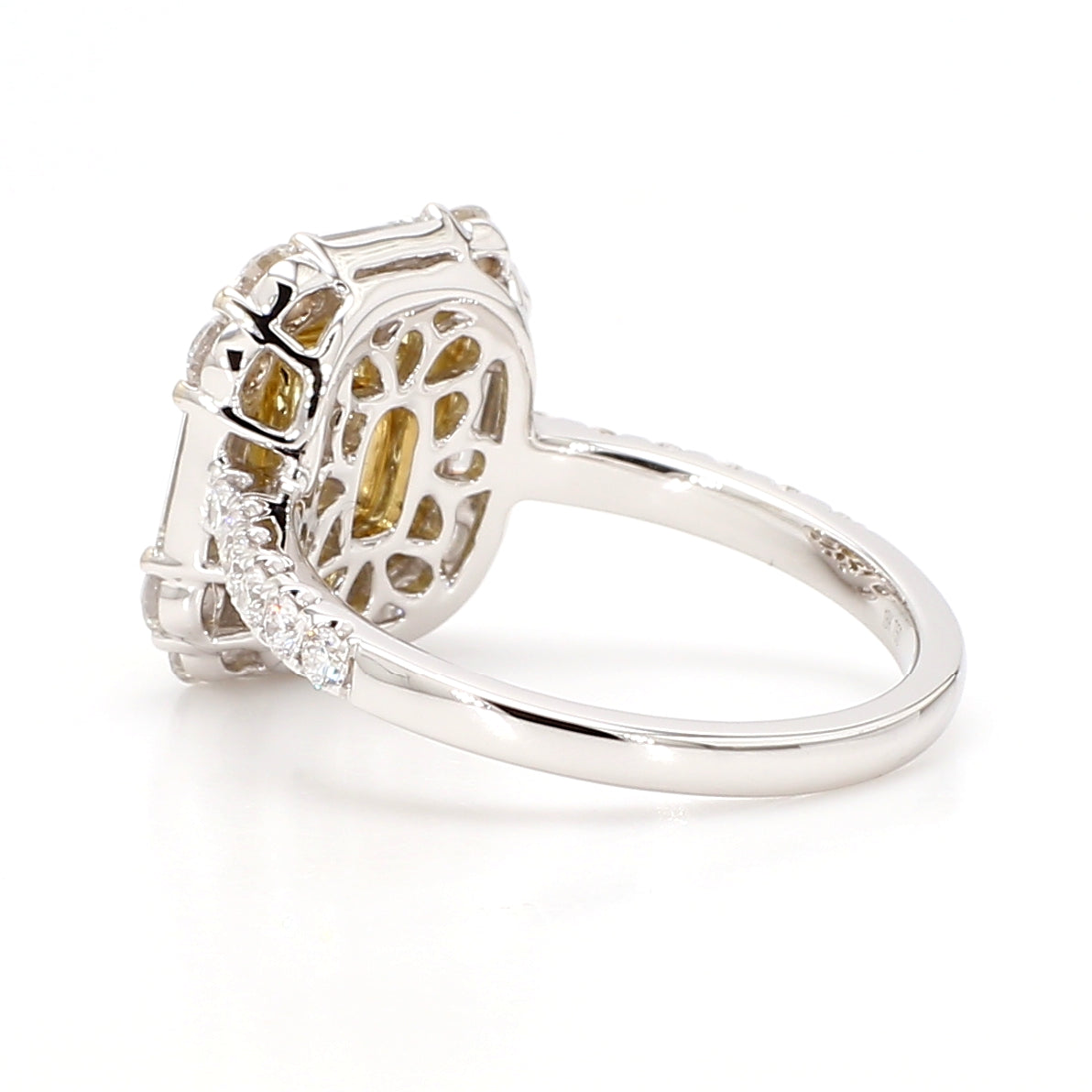 Natural Yellow Cushion Diamond Ring | GIA Certified