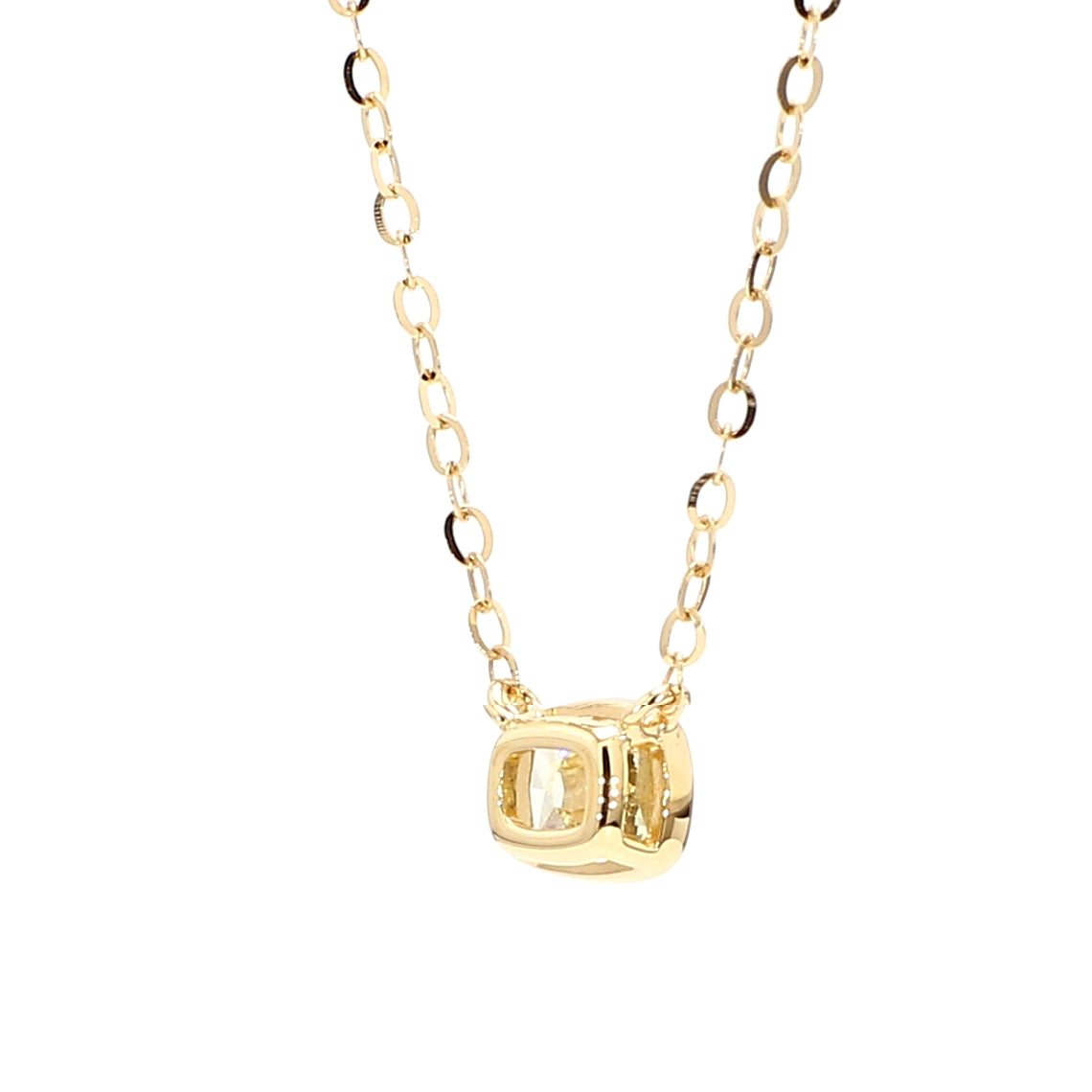 Natural Yellow Cushion Diamond Necklace