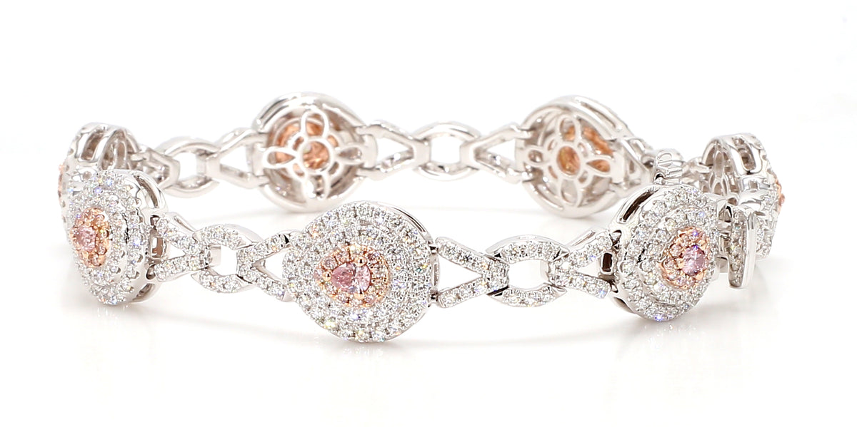 Natural Pink Pear Diamond Bracelet | GIA Certified