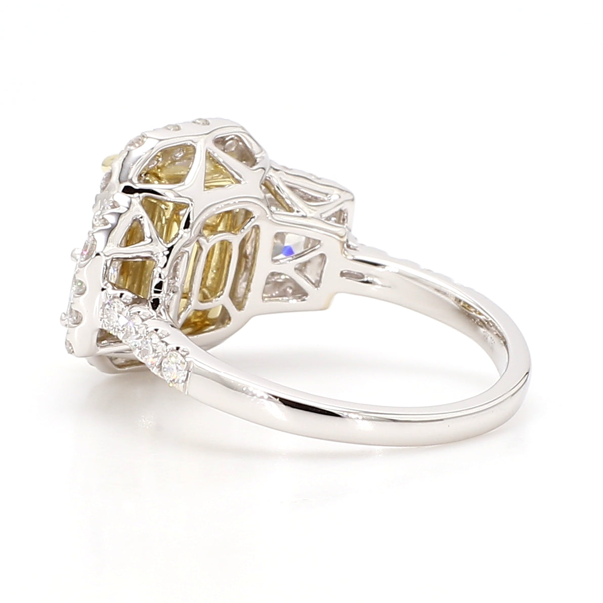 Natural Yellow Cushion Diamond Ring | GIA Certified