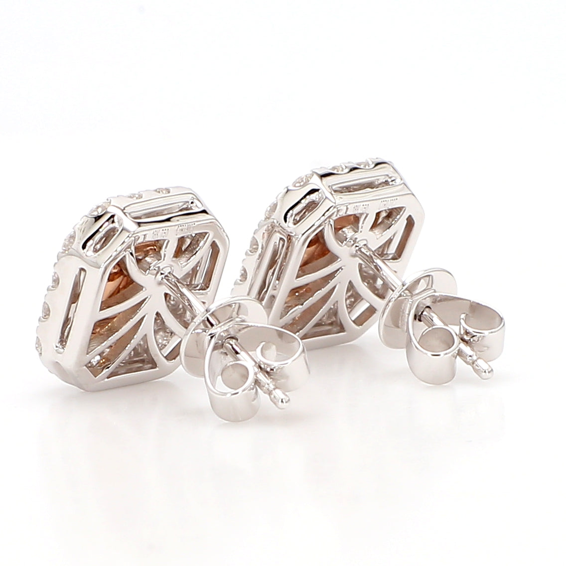 Natural Pink Radiant Diamond Earring | GIA Certified