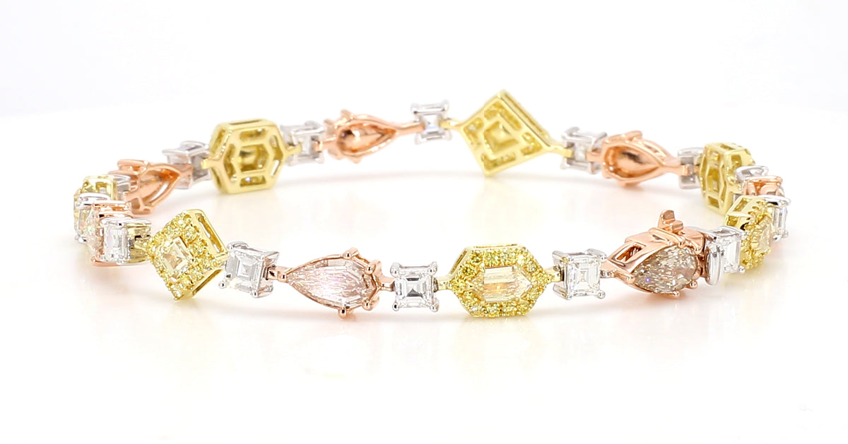 Natural Yellow Kite Diamond Bracelet | GIA Certified