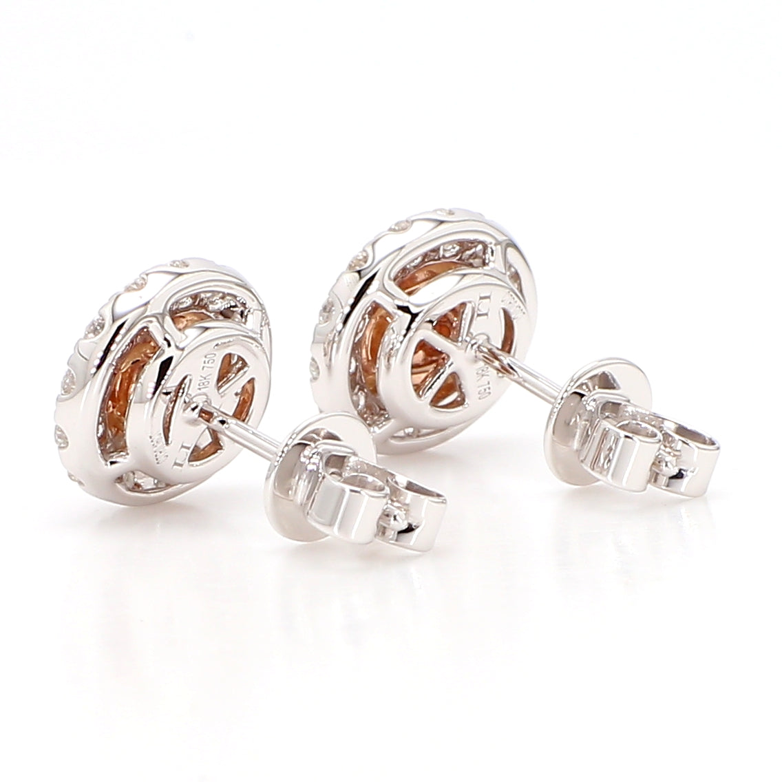 Natural Orange Oval Diamond Earring Gia Certified