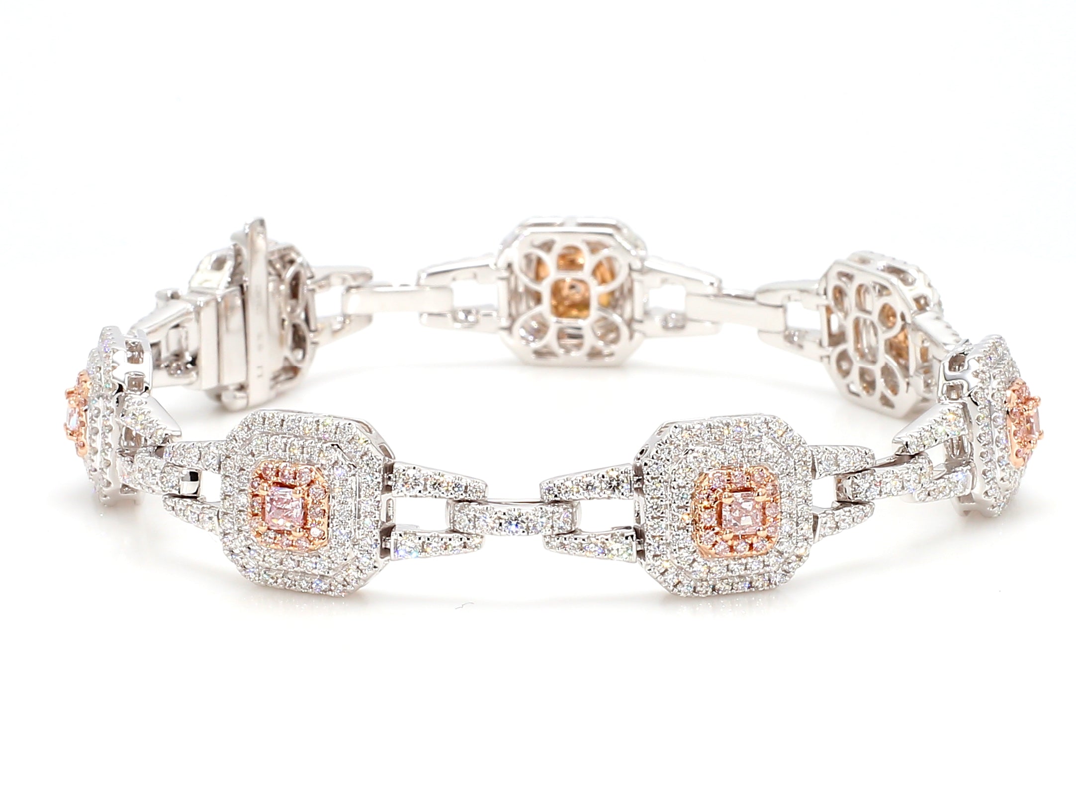 Natural Pink Radiant Diamond Bracelet Gia Certified