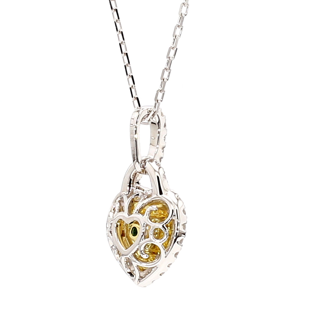 Natural Green Heart Diamond Pendant Gia Certified