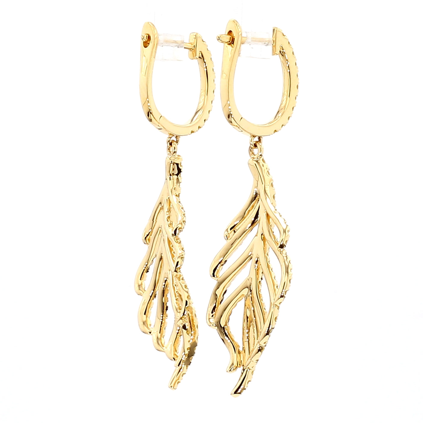 Natural Yellow Round Diamond Earring