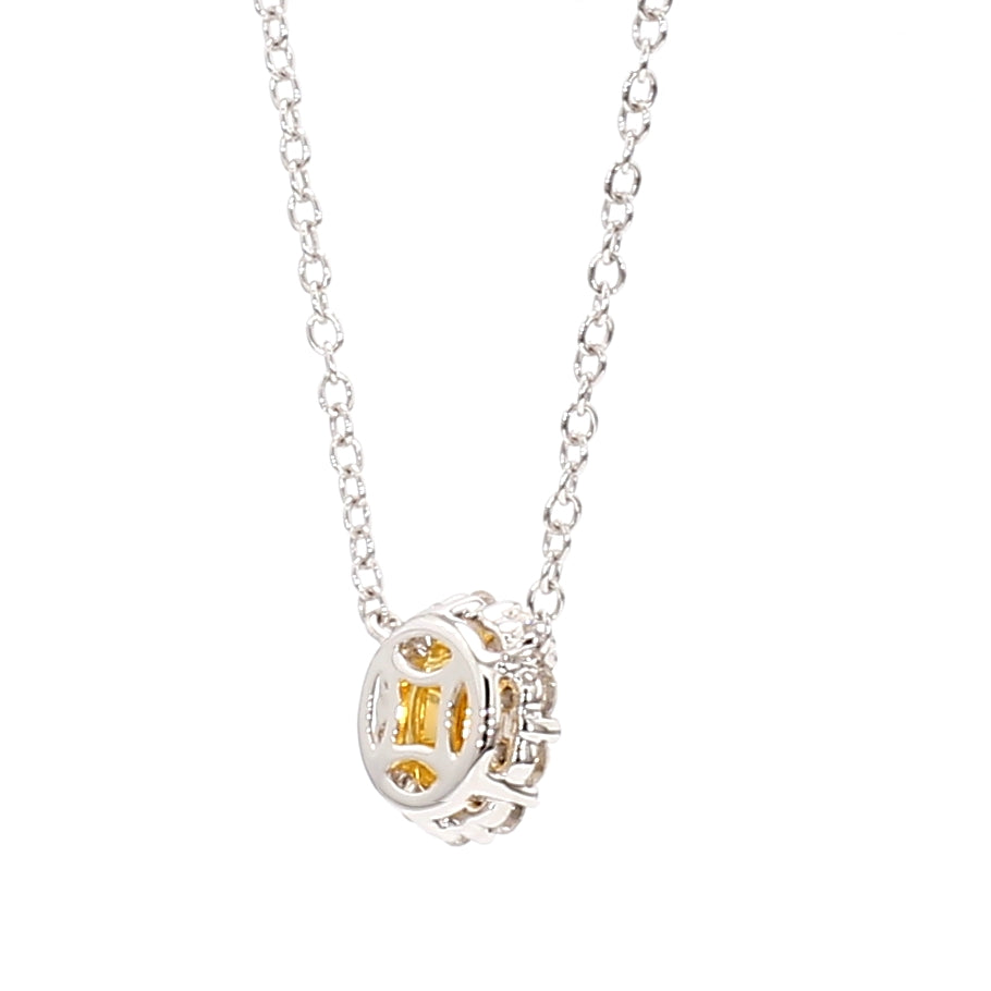 Natural Orange Round Diamond Necklace | GIA Certified
