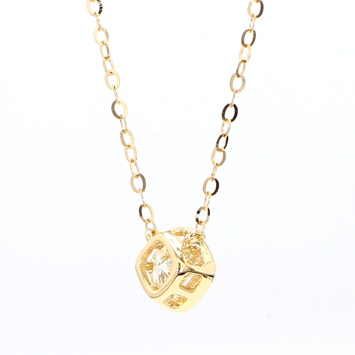 Natural Yellow Cushion Diamond NECKLACE