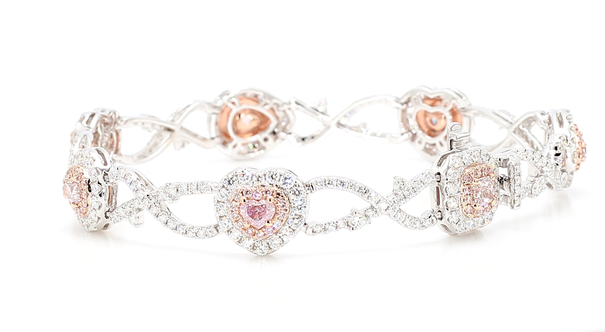 Natural Pink Pear Diamond Bracelet Gia Certified