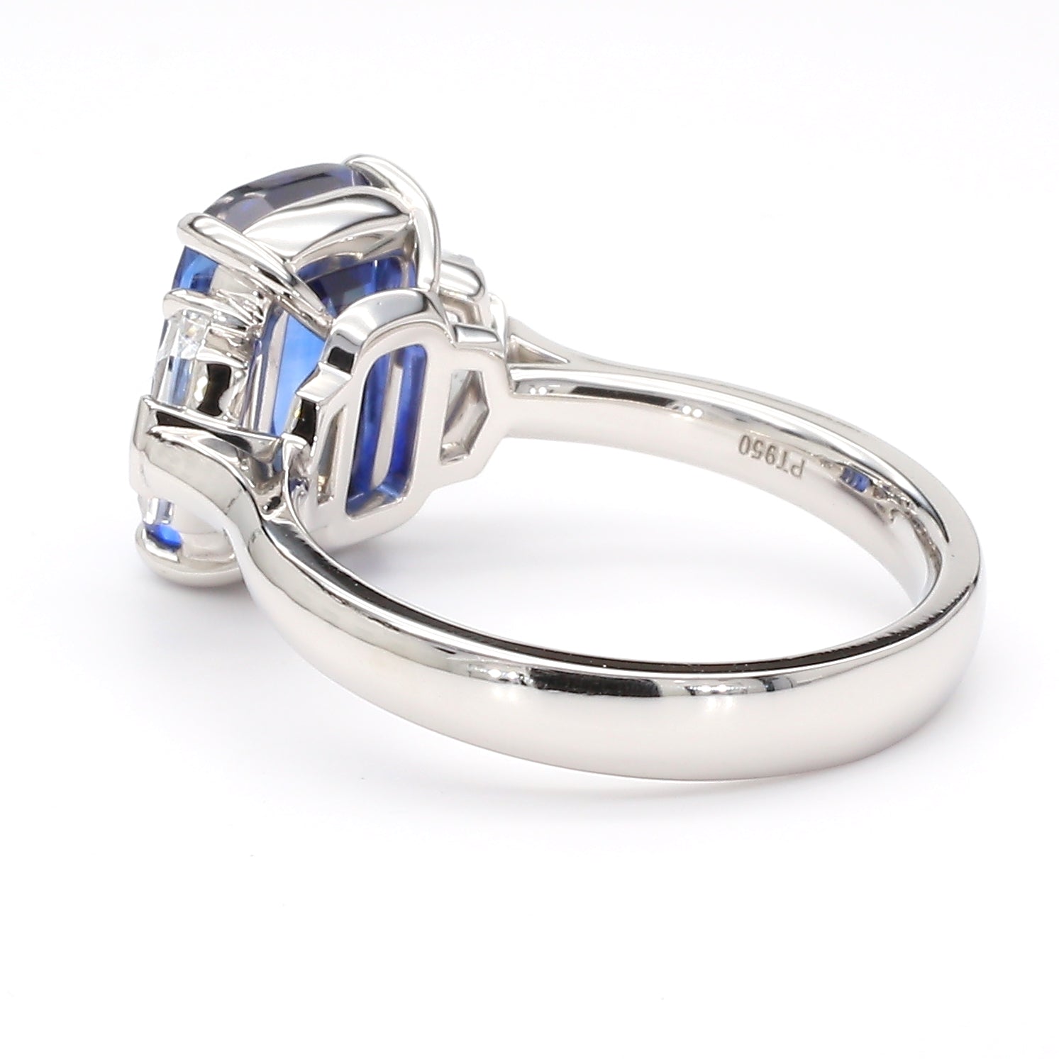Natural Blue Cushion Diamond Ring Gia Certified