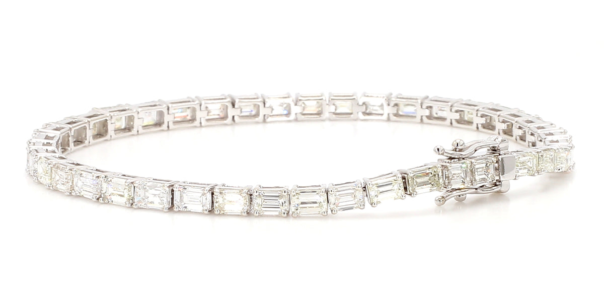 Natural White Emerald Diamond Bracelet