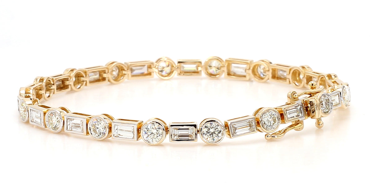 Natural White Baguette Diamond Bracelet