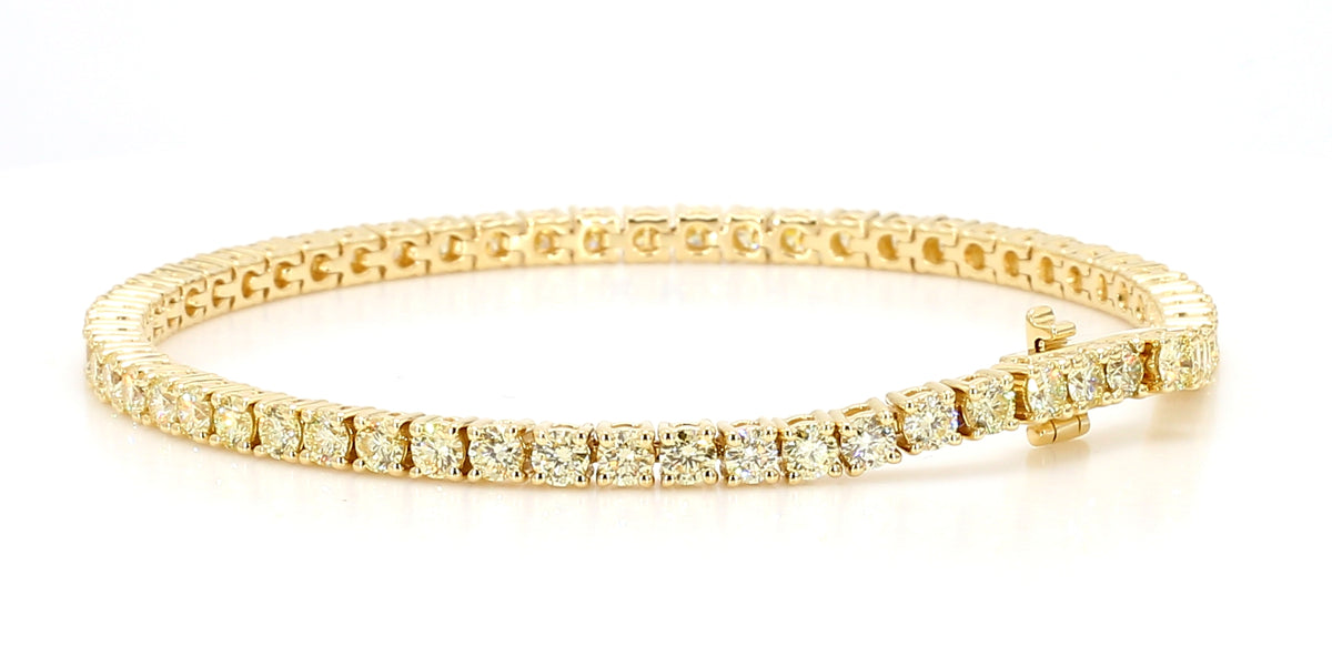 Natural Yellow Round Diamond Bracelet