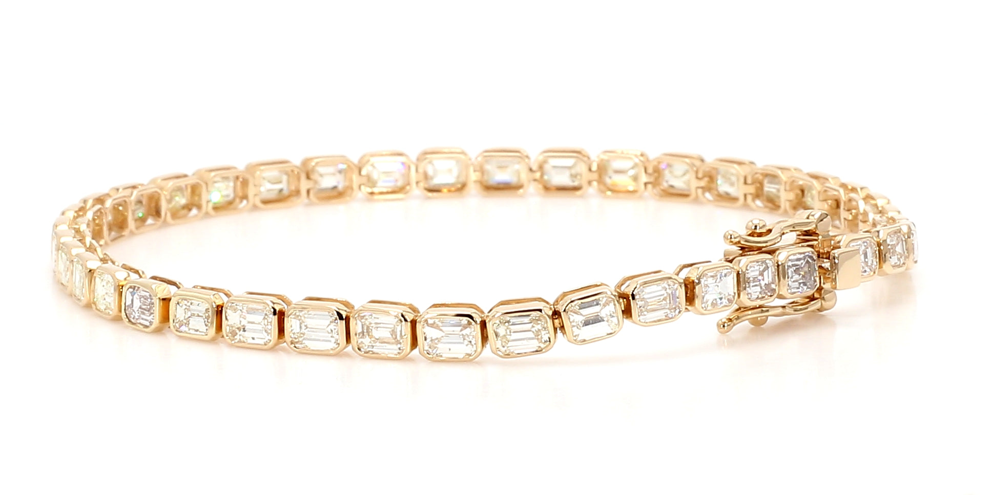 Natural White Emerald Diamond Bracelet