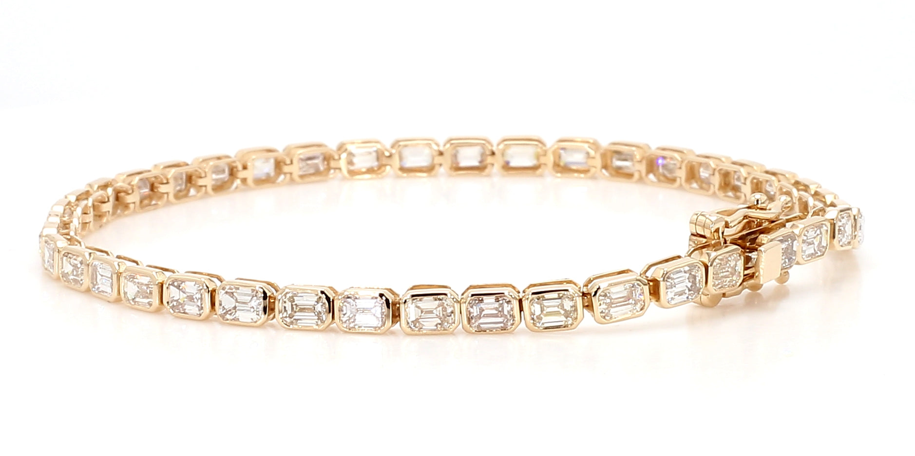 Natural White Emerald Diamond Bracelet