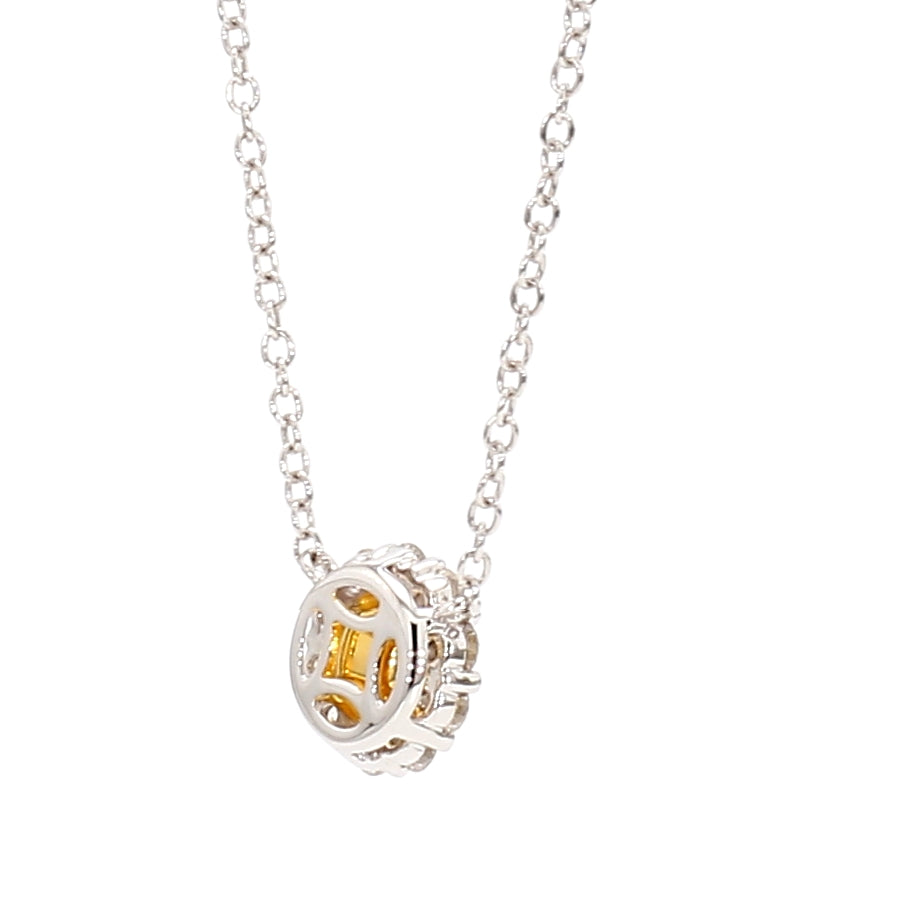 Natural Orange Round Diamond Necklace | GIA Certified