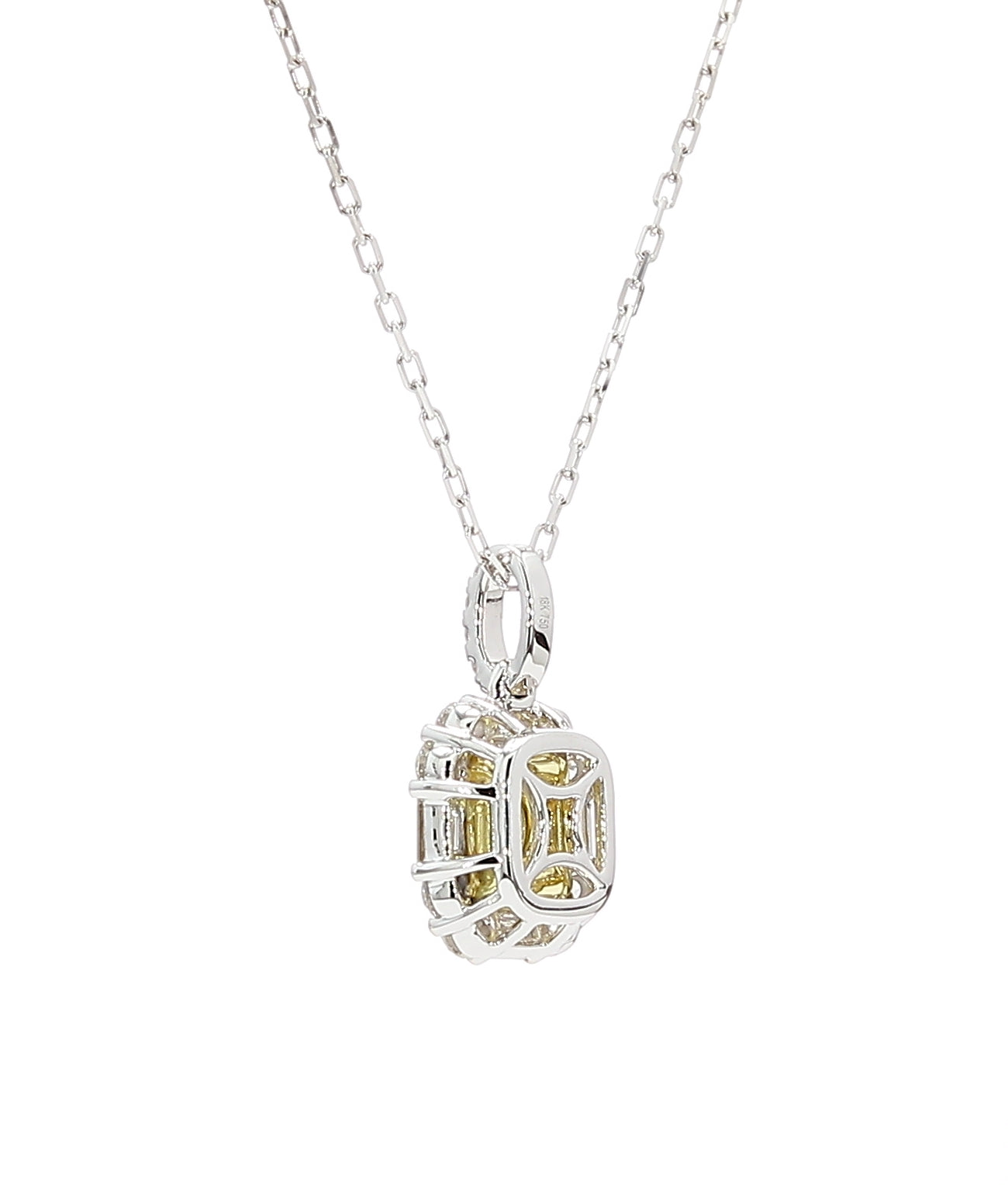 Natural Yellow Radiant Diamond Pendant Gia Certified