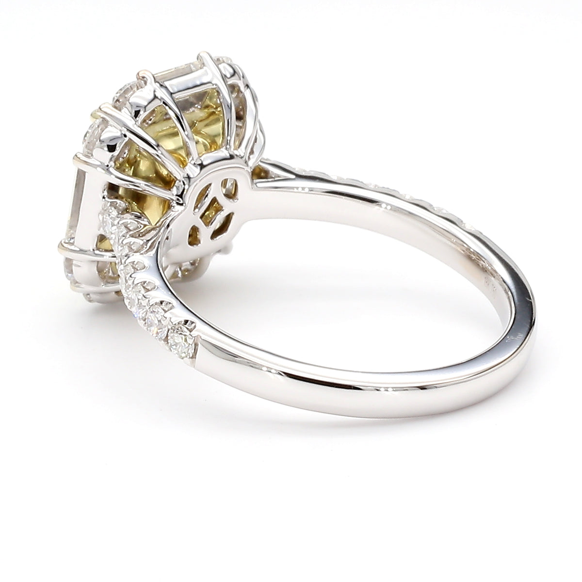 Natural Yellow Radiant Diamond Ring | GIA Certified