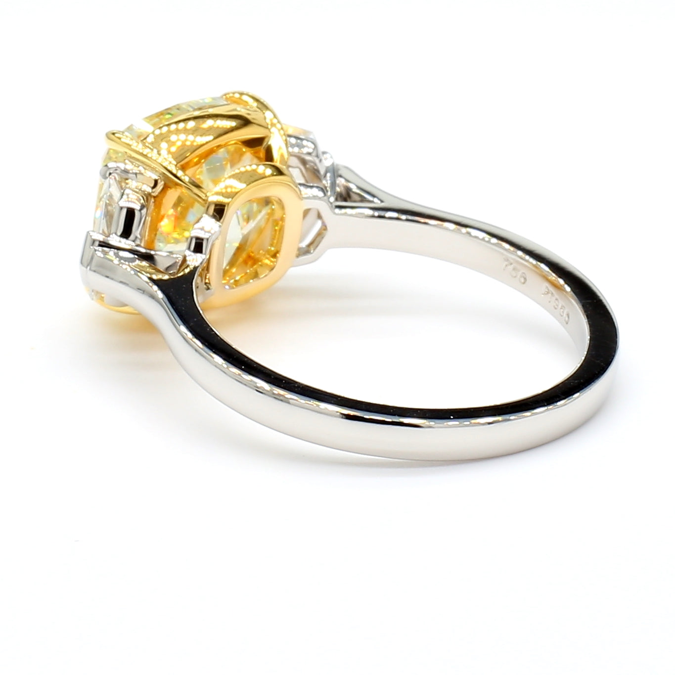 Natural Yellow Cushion Diamond Ring GIA Certified product image 4