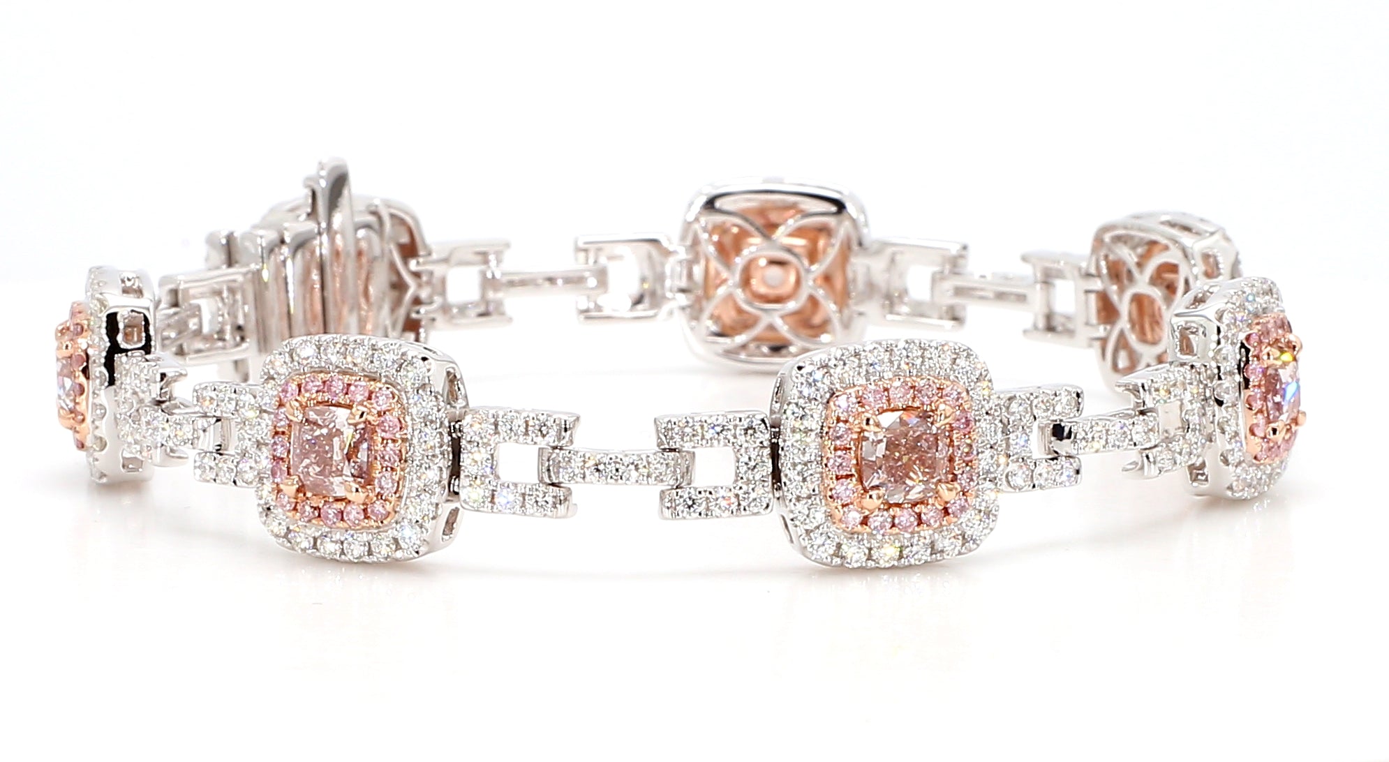 Natural Pink Cushion Diamond Bracelet Gia Certified