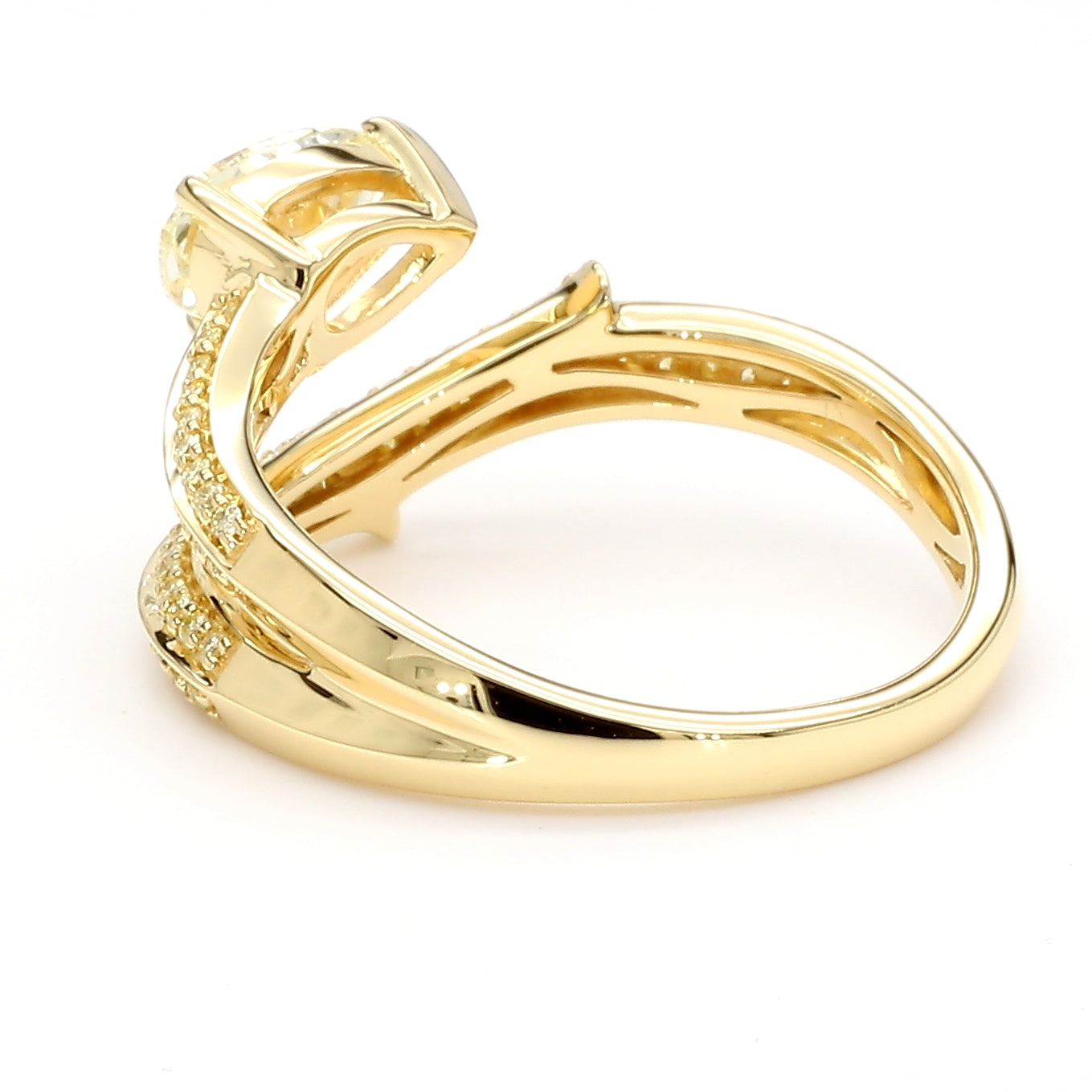 Natural Yellow Pear Diamond Ring