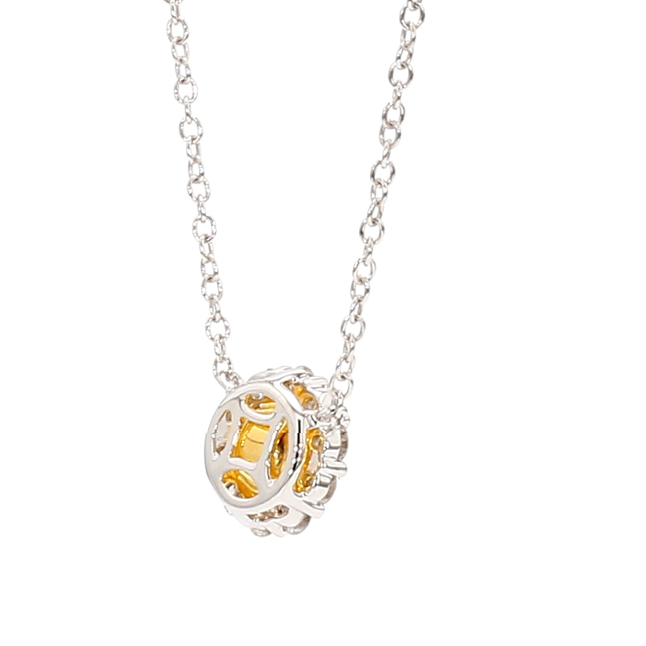 Natural Orange Round Diamond Necklace | GIA Certified